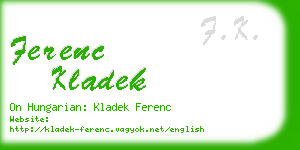 ferenc kladek business card